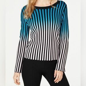 INC International Concepts Ombré Striped Top Size L